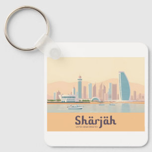 Sharjah UAE Pastel Travel Keychain