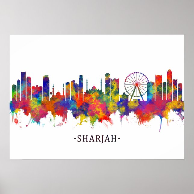 Sharjah UAE Skyline Poster (Front)