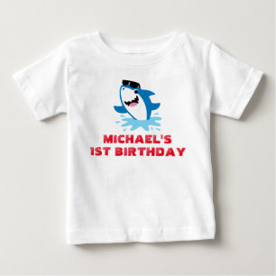 Shark 1st Birthday Tshirt Toddler Baby Kid