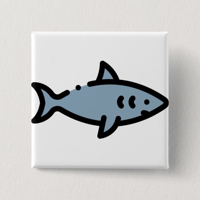 Shark 2 Inch Square Button (Front)