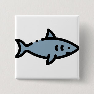 Shark 2 Inch Square Button