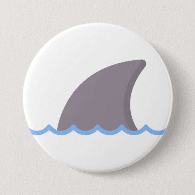 shark 3 inch round button (Front)