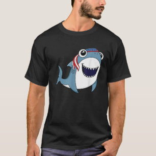 Shark 4th of July Family Kids Boys Patriotic Ameri T-Shirt