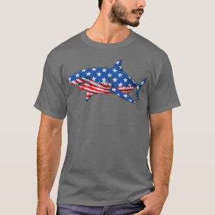 Shark 4th Of July Funny American Patriotic USAT-Sh T-Shirt