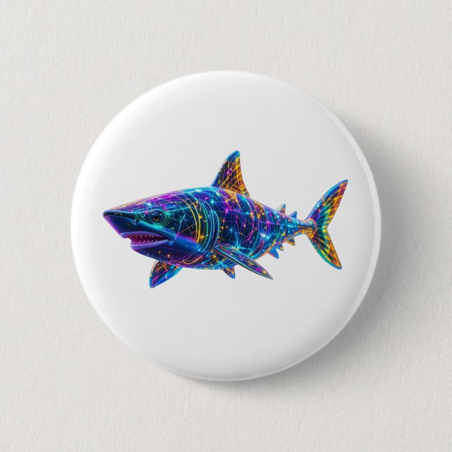Shark - A Bright Art 2 Inch Round Button (Front)