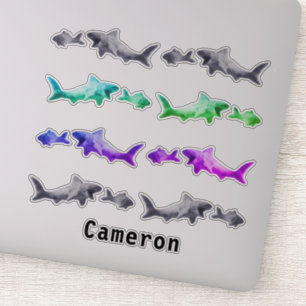 Shark After Smaller Fish Clay Pattern Add Name