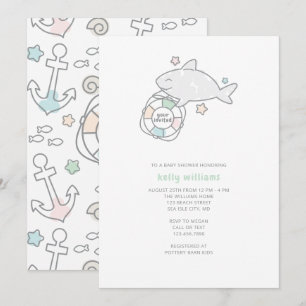 Shark Ahoy Baby Shower Invitation