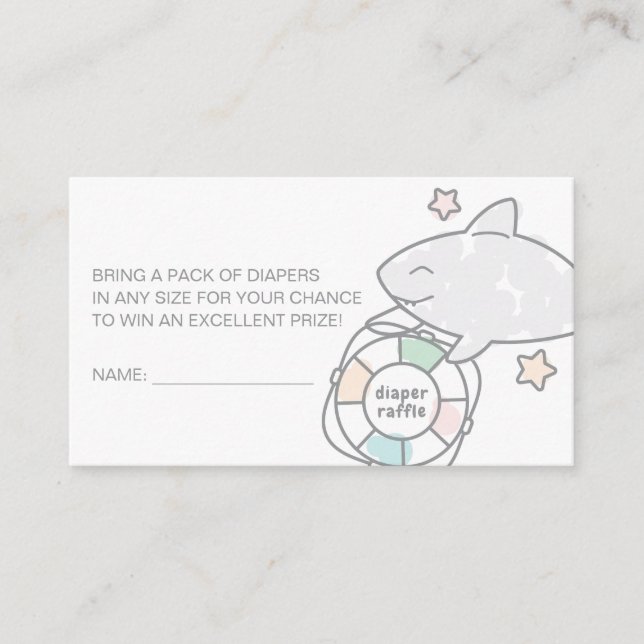 Shark Ahoy Diaper Raffle Enclosure Card (Front)