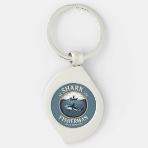 Shark and Fisherman Keychain
