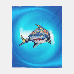 Shark "Art by Kids" Fleece Blanket