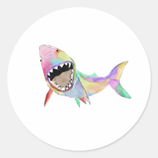 Shark Art Classic Round Sticker