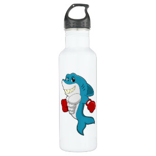 Shark as Boxer with Boxing gloves 710 Ml Water Bottle