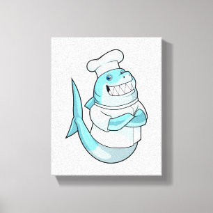 Shark as Chef with Cooking apron Canvas Print