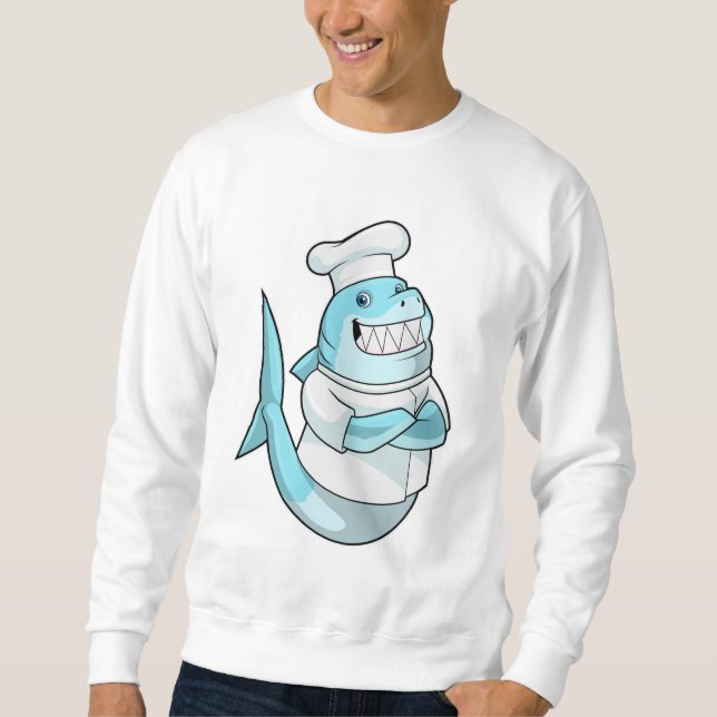 Shark as Chef with Cooking apron Sweatshirt (Front)