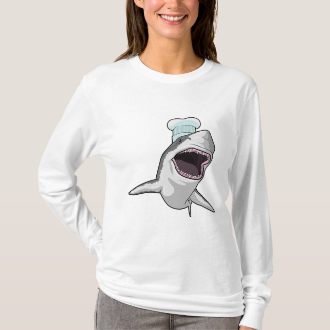 Shark as Cook with Chef hat T-Shirt (Front)