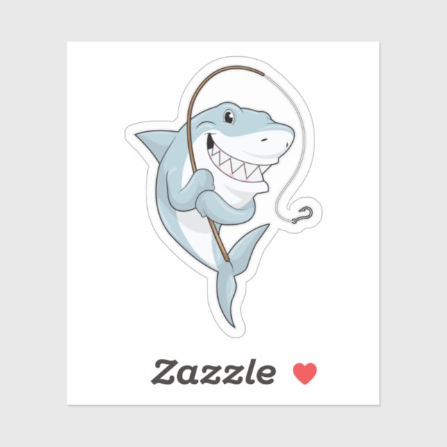 Shark as Fisher with Fishing rod (Sheet)