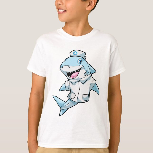 Shark as Nurse with Coat T-Shirt (Front)
