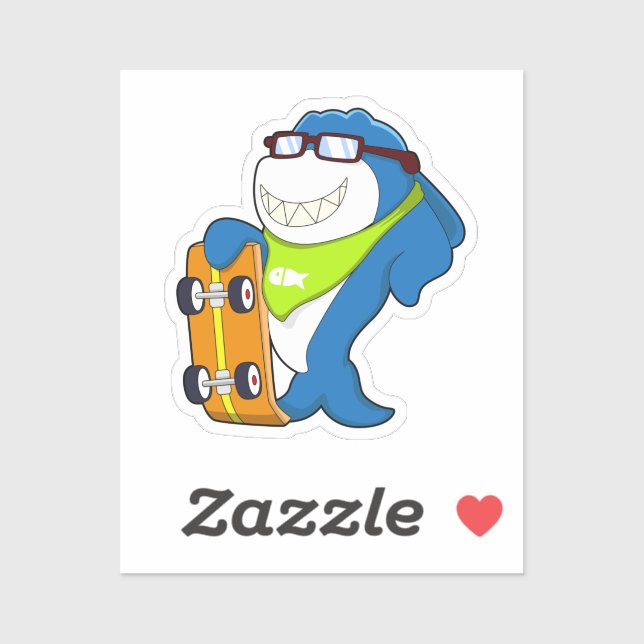 Shark as Skater with Skateboard (Sheet)