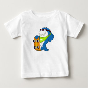 Shark as Skater with Skateboard Baby T-Shirt