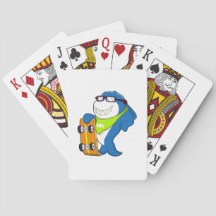 Shark as Skater with Skateboard Playing Cards