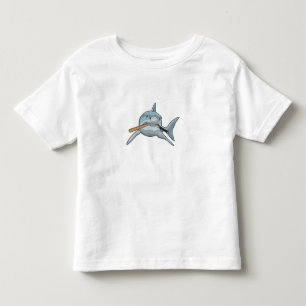 Shark at Baseball with Baseball bat Toddler T-shirt