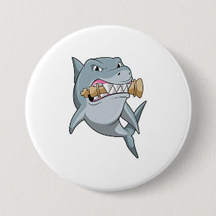 Shark at Chess with Chess piece King 3 Inch Round Button