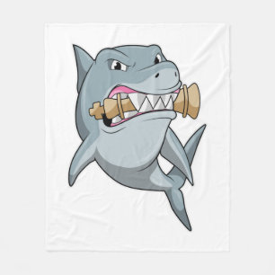 Shark at Chess with Chess piece King Fleece Blanket