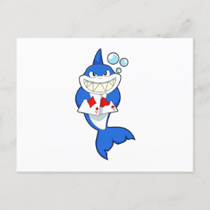 Shark at Poker with Poker cards