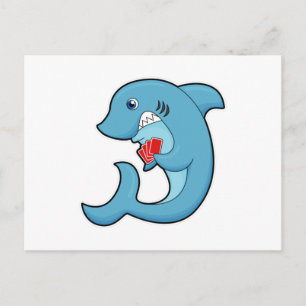 Shark at Poker with Poker cards