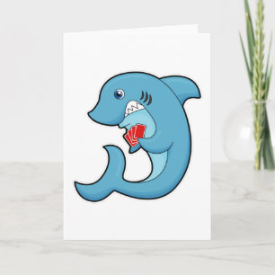 Shark at Poker with Poker cards