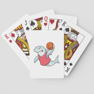 Shark at Sports with Basketball Playing Cards
