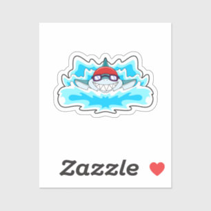Shark at Swimming with Swimming goggles