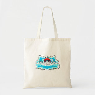Shark at Swimming with Swimming goggles Tote Bag