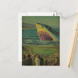 Shark at the Ocean Golf Course Horror  Postcard