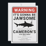 Shark Attack birthday Pool Party Invitation<br><div class="desc">This adorable Shark Attack invitation is just perfect. You can change colours and styles of fonts and personalize it to your liking.</div>