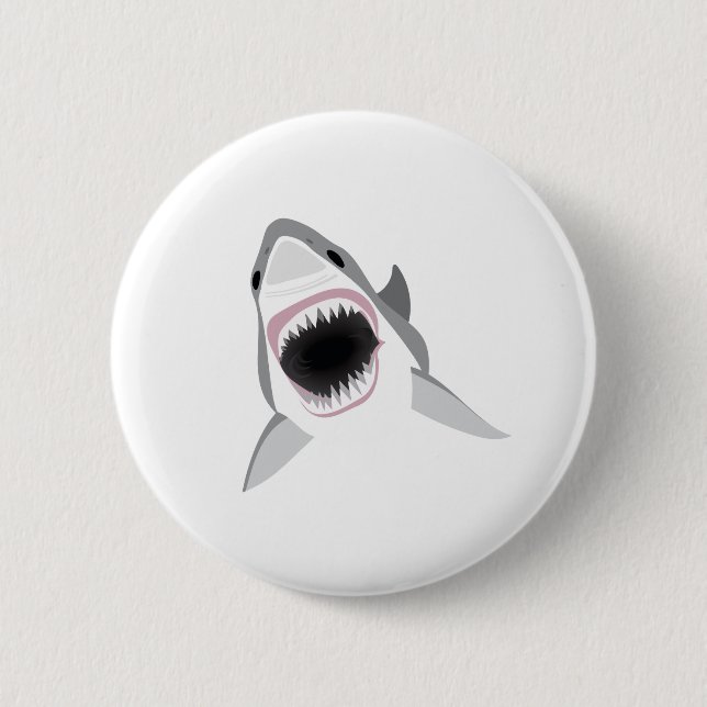 Shark Attack - Bite of the Great White Shark 2 Inch Round Button (Front)