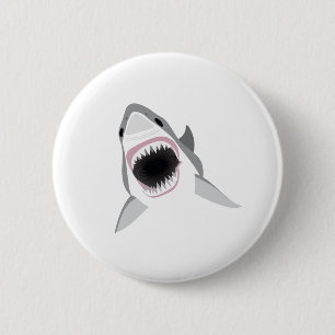 Shark Attack - Bite of the Great White Shark 2 Inch Round Button