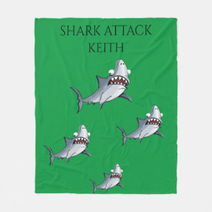 "SHARK ATTACK" couverture en toison & nom personna