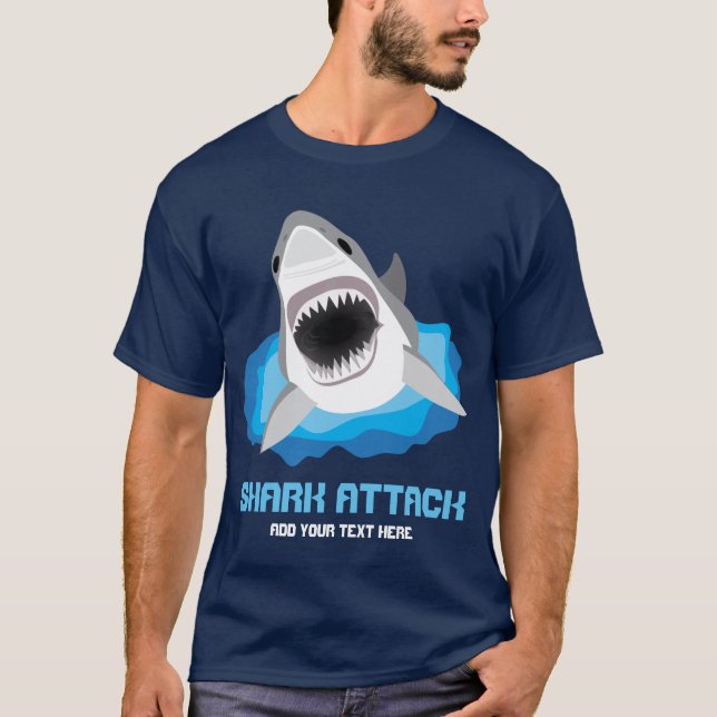 Shark Attack - Great White Shark Jaws Wide T-Shirt (Front)