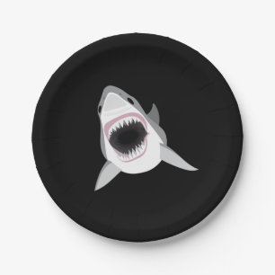 Shark Attack - Great White Shark Shows its Bite Paper Plate