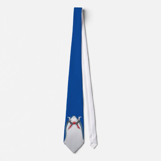 Shark Attack Human Blue Tie (Front)