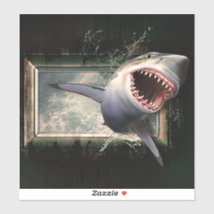 Shark attack leaping out of water 3d style