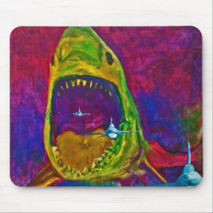 shark  attack mouse pad