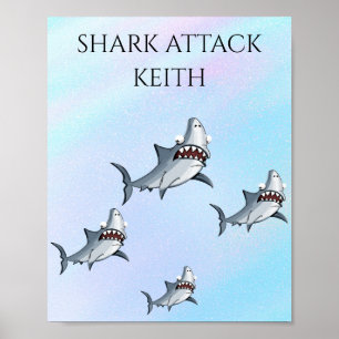 "SHARK ATTACK" PERSONALIZED POSTER