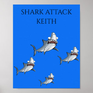 "SHARK ATTACK" PERSONALIZED POSTER