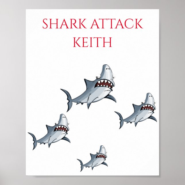 "SHARK ATTACK" PERSONALIZED POSTER (Front)