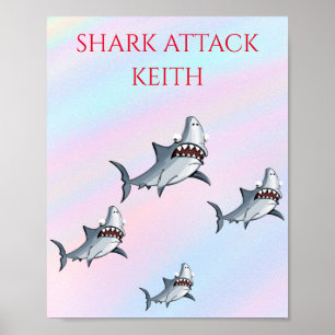 "SHARK ATTACK" PERSONALIZED POSTER