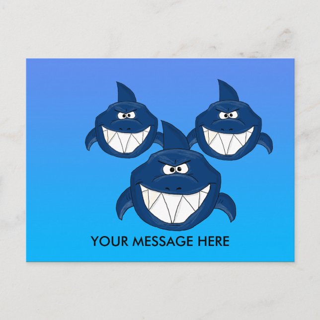 Shark attack postcard (Front)