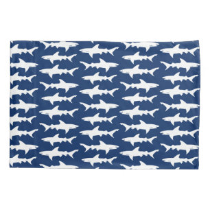 Shark Attack! School of Sharks in Deep Blue Sea Pillowcase