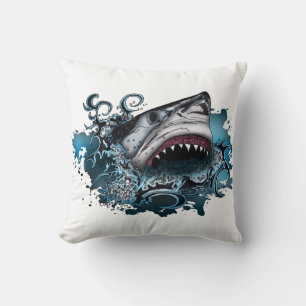 Shark Attack Throw Pillow